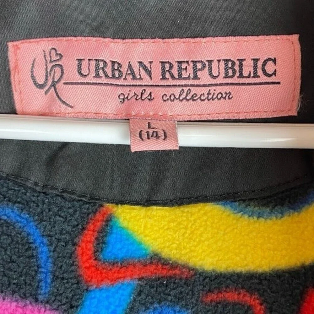 Urban Republic Girls Collection Puffer Jacket Large Black Hoodie Coat